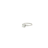 Platinum 1.15ct J SI2 Old Mine Cut and .20ct G VS2 Marquise Diamond Engagement Ring Certified by GIA #2225949489